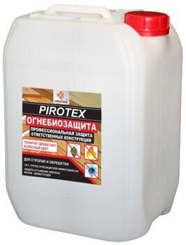 ПИРОТЕКС "PIROTEX" Огнебиозащита профессиональная защита ответственных конструкций (красный цвет) 5л